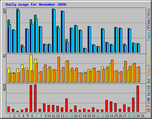 Daily usage for November 2020