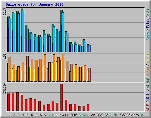 Daily usage for January 2026