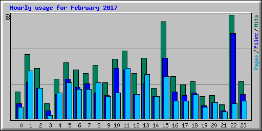 Hourly usage for February 2017