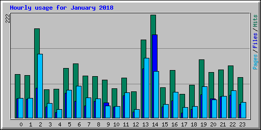 Hourly usage for January 2018