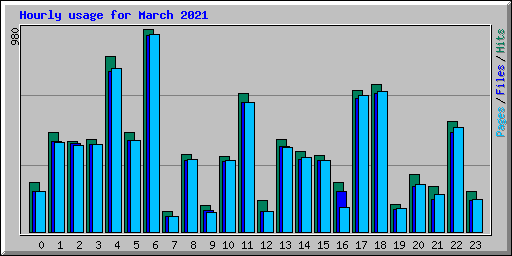 Hourly usage for March 2021