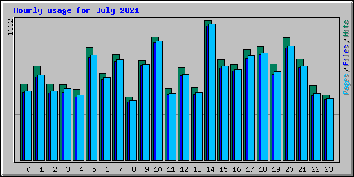 Hourly usage for July 2021