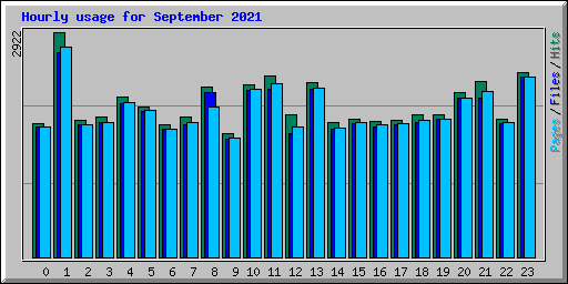 Hourly usage for September 2021