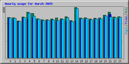 Hourly usage for March 2025