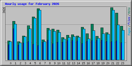 Hourly usage for February 2026
